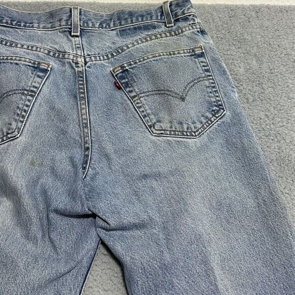Vintage‎ LEVI'S 586 Distressed  Denim Blue Jeans Relaxed Straight Leg W34 L30 - Picture 3 of 13